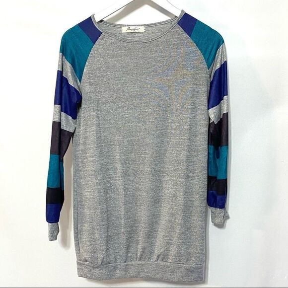 Color block long sleeve sweater crew neck small - Picture 1 of 4